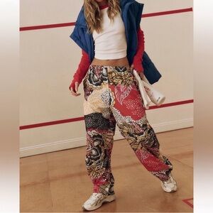 FP Movement Wildflower Retro Game Day Pants Baggy Barrel Relaxed Japan Tattoo